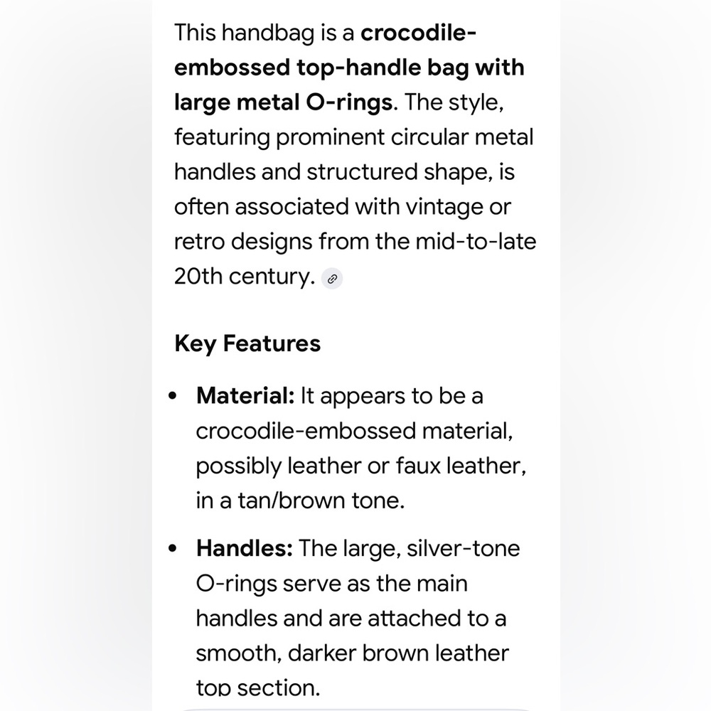 Chic Brown Crocodile Pattern Hand Bag - image 8